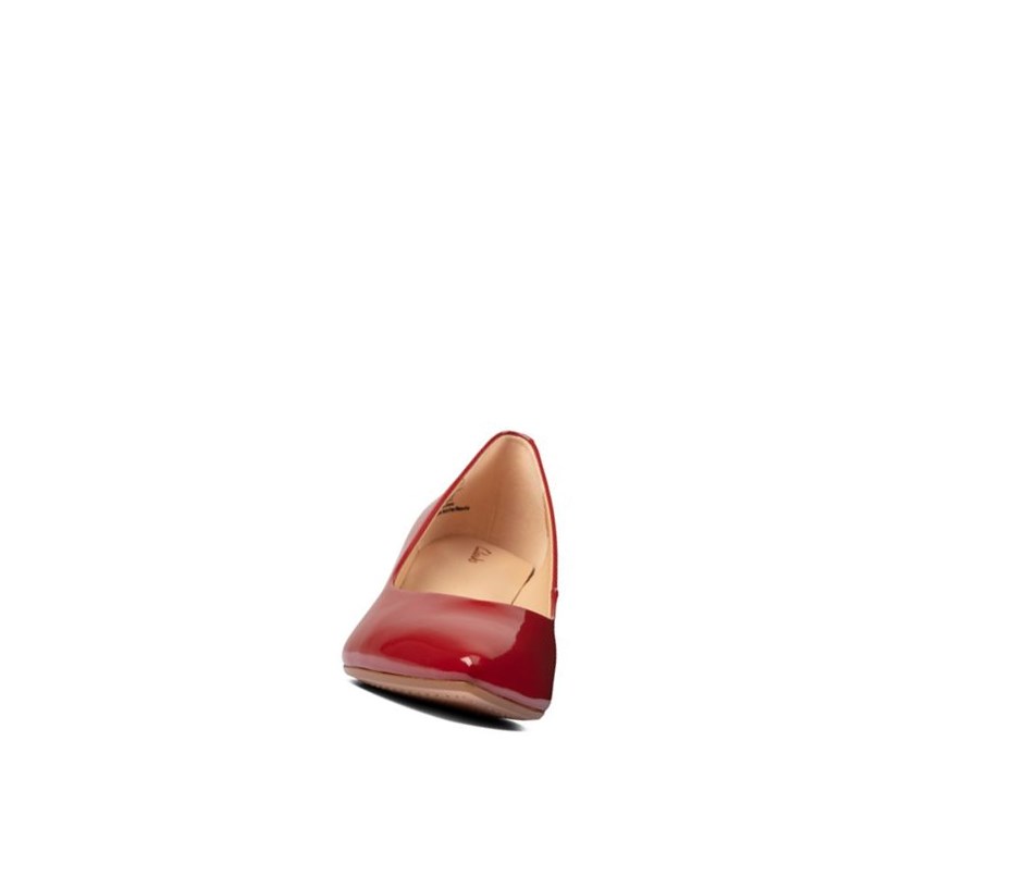 Buty Codzienne Clarks Laina 55 Court Zamszowe Damskie Czerwone | SCGKRX480