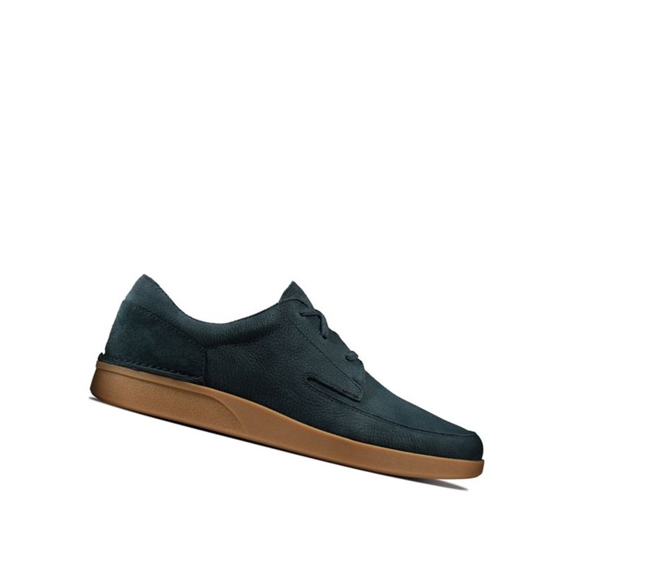 Buty Codzienne Clarks Oakland Craft Nubuck Zamszowe Męskie Granatowe | BZNWIP591