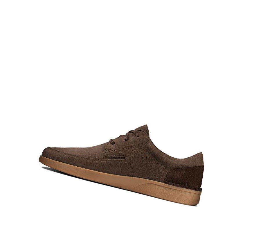 Buty Codzienne Clarks Oakland Craft Nubuck Zamszowe Męskie Ciemny Brązowe | QFXGLJ721