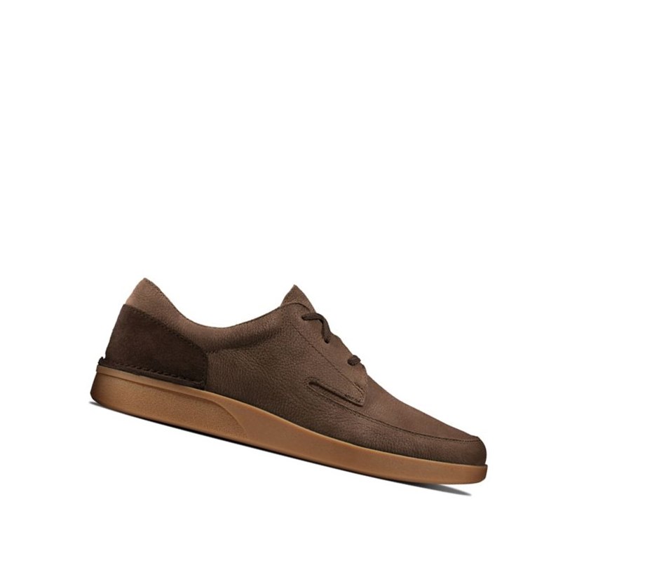 Buty Codzienne Clarks Oakland Craft Nubuck Zamszowe Męskie Ciemny Brązowe | QFXGLJ721