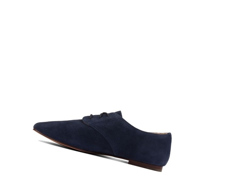 Buty Codzienne Clarks Pure 2 Koronkowe Zamszowe Damskie Granatowe | FLNOVX560