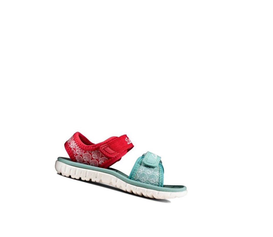 Buty Codzienne Clarks Surfing Sea Dziewczynka Czerwone | NVTQYW980