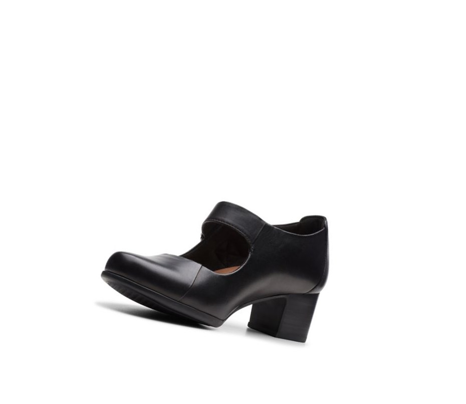 Buty Mary Jane Clarks Un Damson Vibe Skórzane Damskie Czarne | HSMYWR546