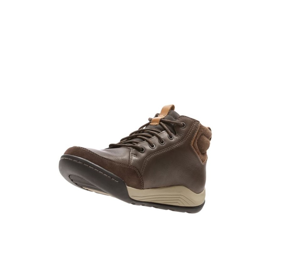 Buty Outdoor Clarks Ashcombe Mid Gore-tex Skórzane Męskie Ciemny Brązowe | RUFYAM576