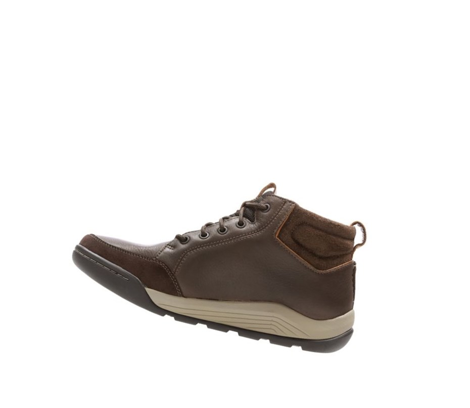 Buty Outdoor Clarks Ashcombe Mid Gore-tex Skórzane Męskie Ciemny Brązowe | RUFYAM576