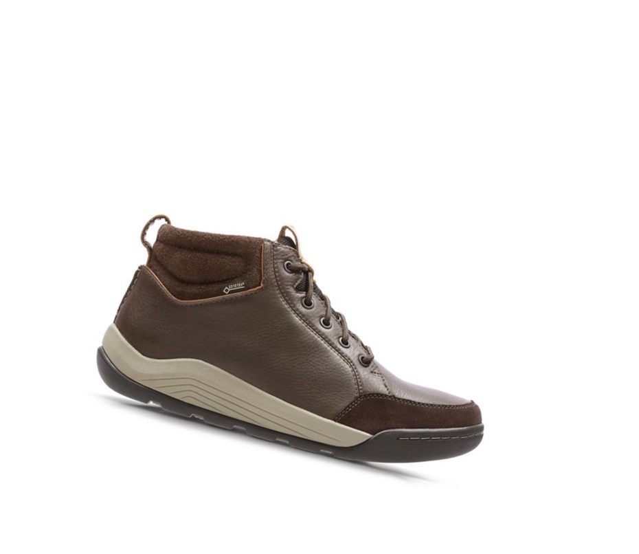 Buty Outdoor Clarks Ashcombe Mid Gore-tex Skórzane Męskie Ciemny Brązowe | RUFYAM576