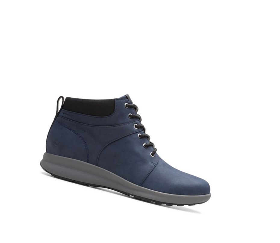 Buty Outdoor Clarks Un Adorn Nubuck Skórzane Damskie Granatowe | VJCFBR827