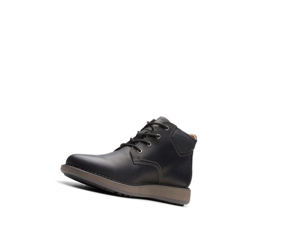 Buty Outdoor Clarks Un Larvik Top Skórzane Męskie Czarne | EARWVK351