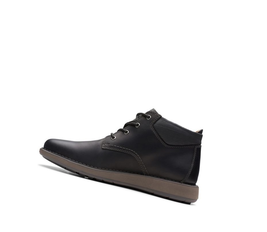 Buty Outdoor Clarks Un Larvik Top Skórzane Męskie Czarne | EARWVK351