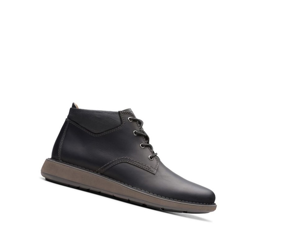 Buty Outdoor Clarks Un Larvik Top Skórzane Męskie Czarne | EARWVK351