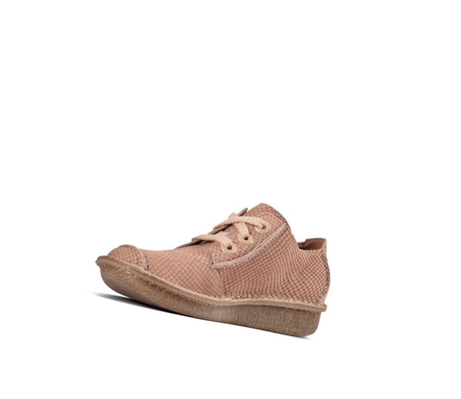 Buty Płaskie Clarks Funny Dream Nubuck Damskie Różowe | GYFUIH418