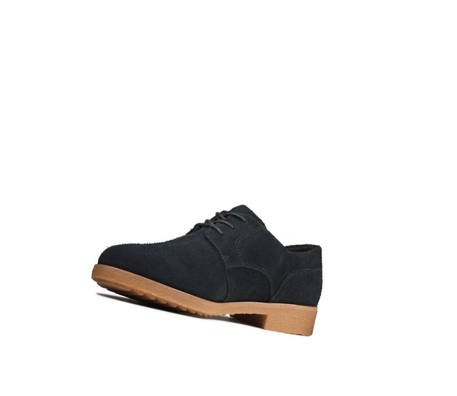 Buty Płaskie Clarks Griffin Lane Zamszowe Damskie Czarne | IEKTWD173