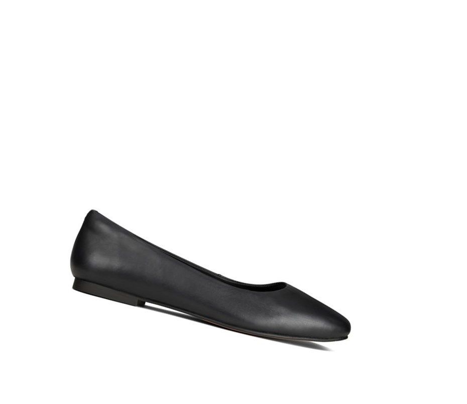 Buty Płaskie Clarks Pure 2 Skórzane Damskie Czarne | EHQDXF741