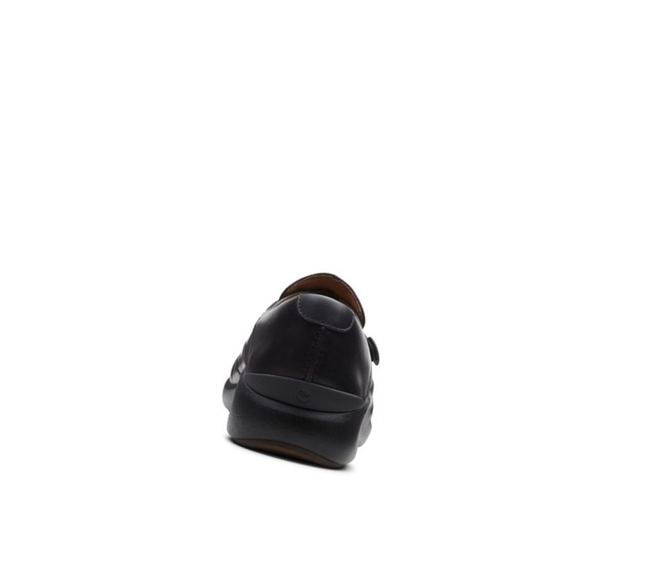 Buty Płaskie Clarks Un Loop 2 Walk Skórzane Damskie Czarne | FBEYJH489