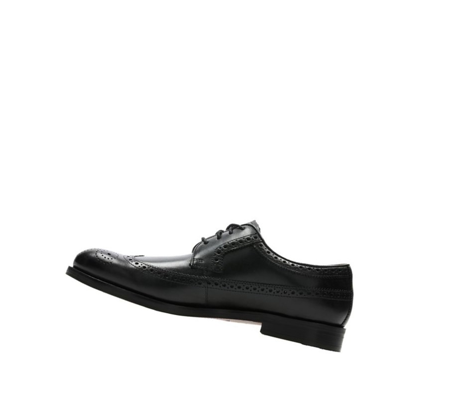 Buty Skórzane Clarks Coling Limit Skórzane Szerokie Fit Męskie Czarne | DFGMXU493