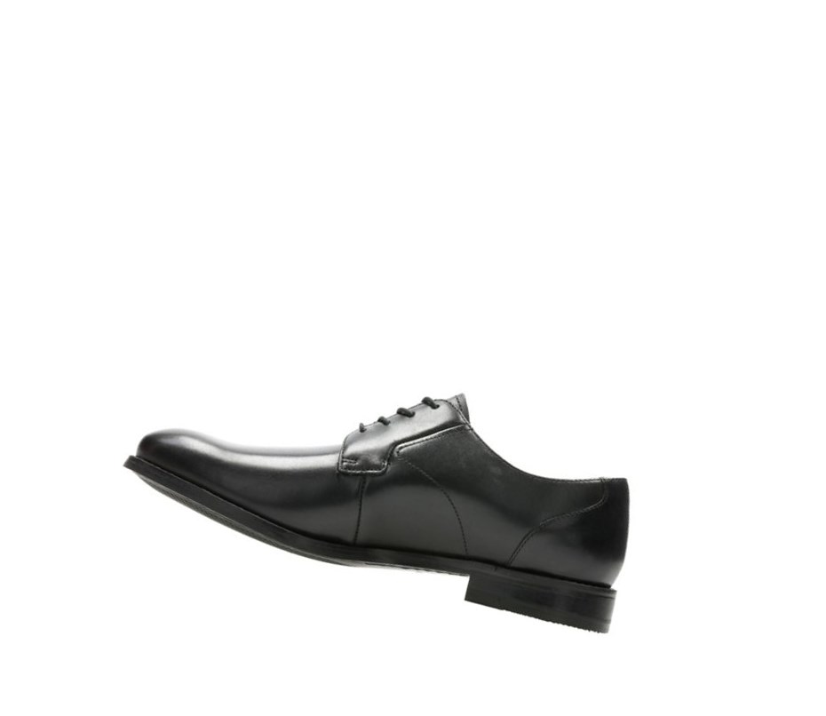 Buty Skórzane Clarks Edward Plain Skórzane Męskie Czarne | LMJFNV893