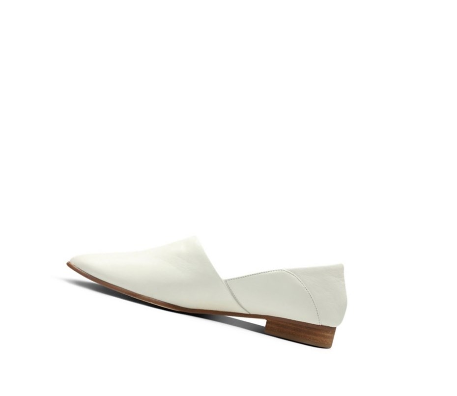 Buty Slip On Clarks Pure Tone Skórzane Damskie Białe | KFCMRJ702