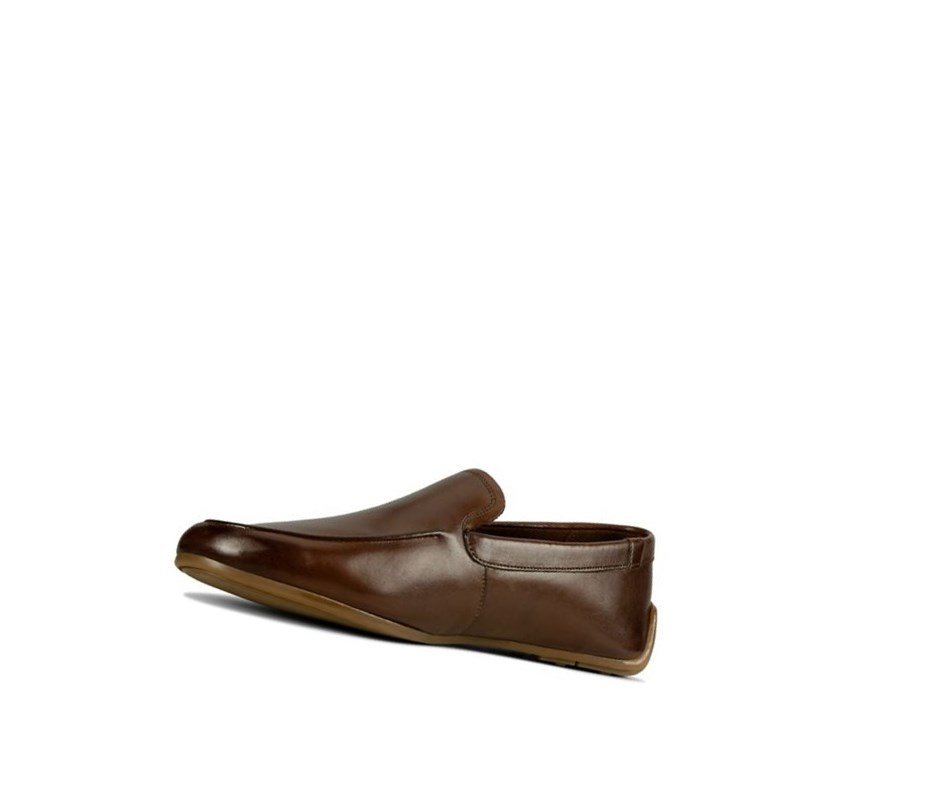 Buty Slip On Clarks Reazor Plain Skórzane Męskie Brązowe | CXZPAN938