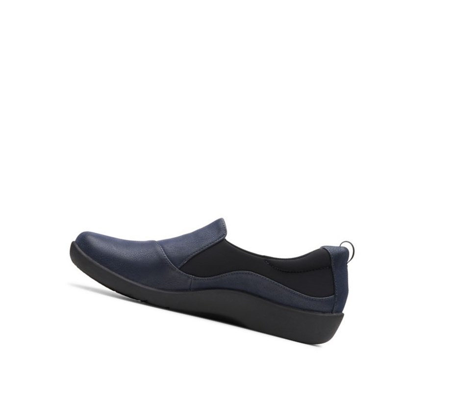 Buty Slip On Clarks Sillian Paz Damskie Granatowe | NXTSWB201