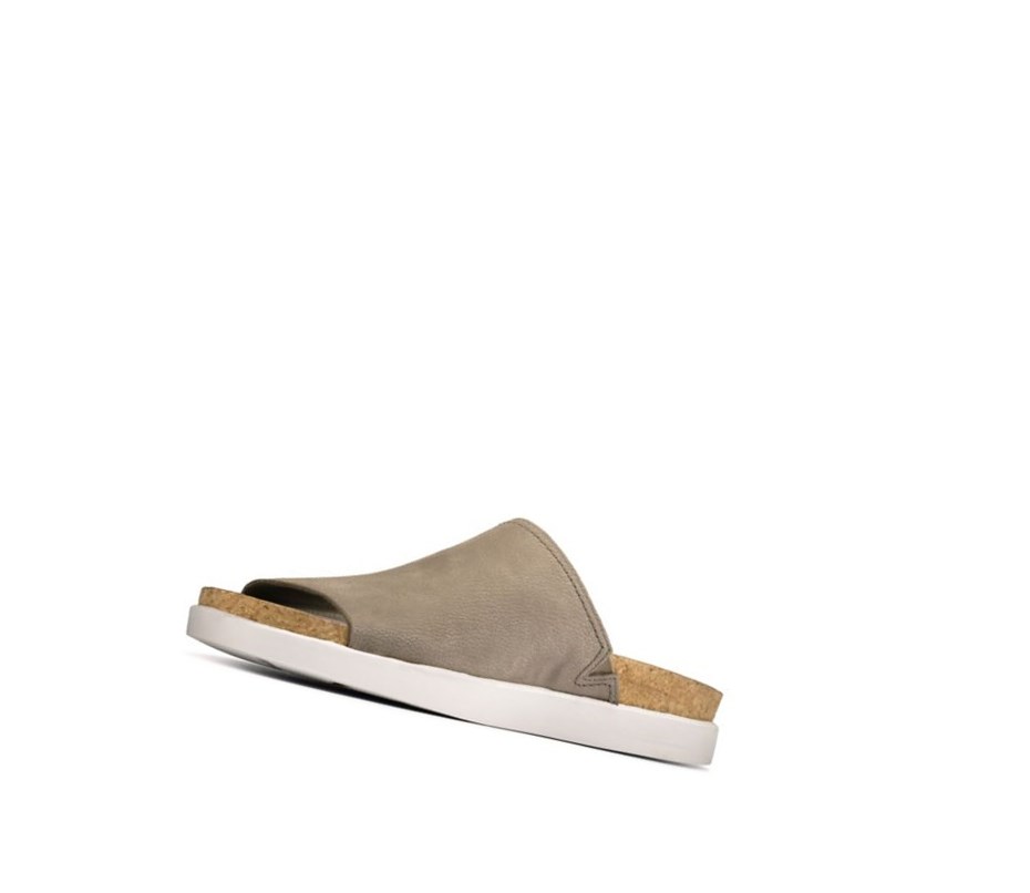 Buty Slip On Clarks Sunder Klapki Nubuck Skórzane Męskie Oliwkowe | FJCHKD684