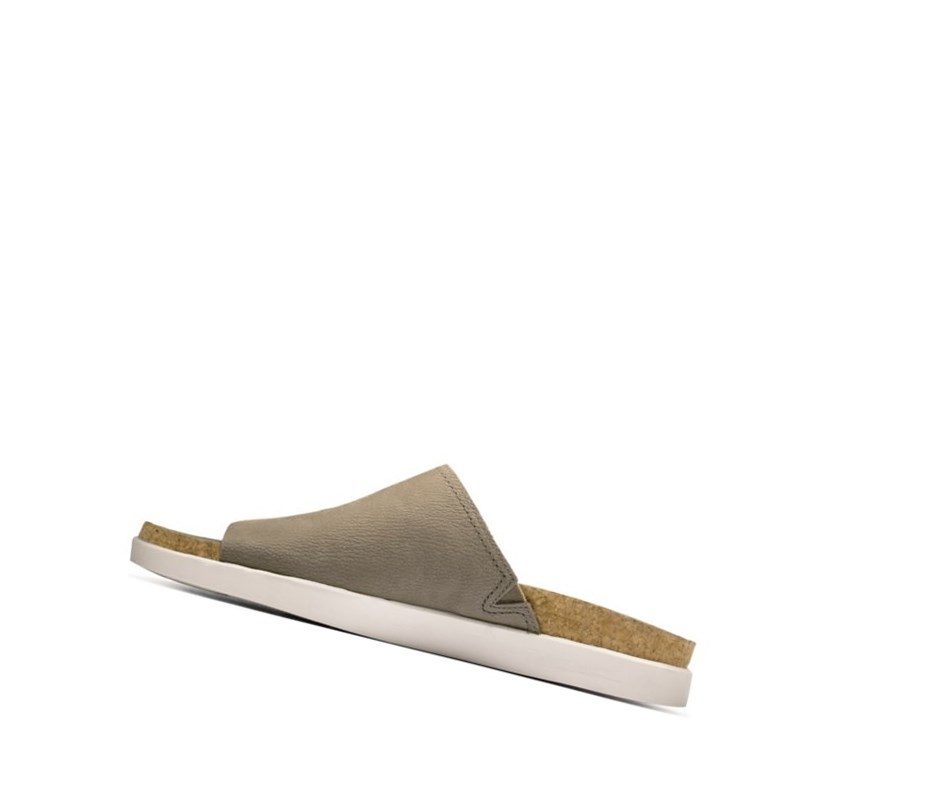 Buty Slip On Clarks Sunder Klapki Nubuck Skórzane Męskie Oliwkowe | FJCHKD684