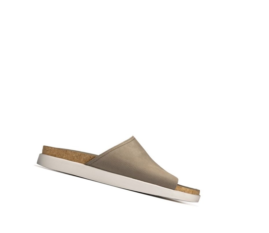 Buty Slip On Clarks Sunder Klapki Nubuck Skórzane Męskie Oliwkowe | FJCHKD684