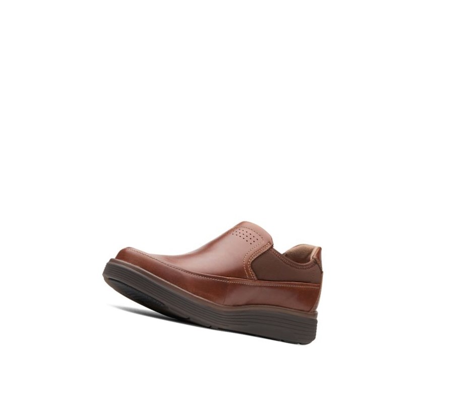 Buty Slip On Clarks Un Abode Go Skórzane Męskie Ciemny Brązowe | BINSPY348