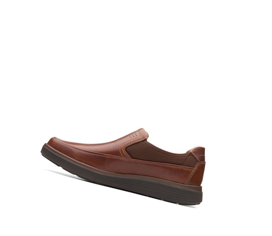 Buty Slip On Clarks Un Abode Go Skórzane Męskie Ciemny Brązowe | BINSPY348