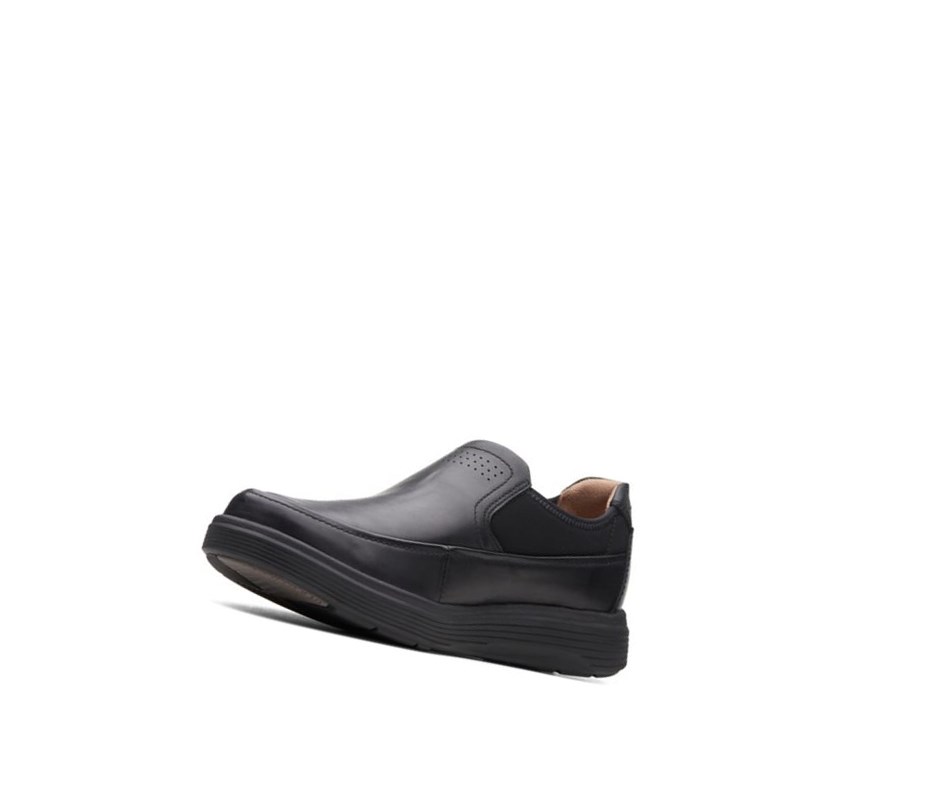 Buty Slip On Clarks Un Abode Go Skórzane Męskie Czarne | GWVJPS453