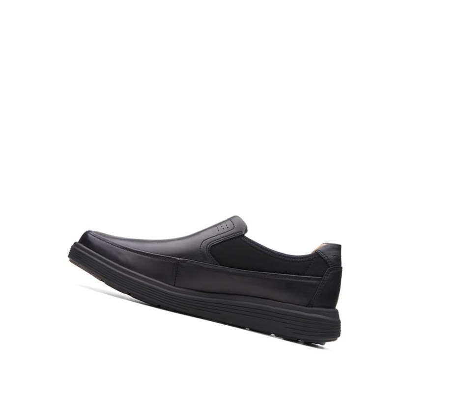 Buty Slip On Clarks Un Abode Go Skórzane Męskie Czarne | GWVJPS453