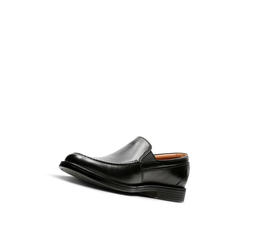 Buty Slip On Clarks Un Aldric Slip Skórzane Męskie Czarne | HMKUPY213