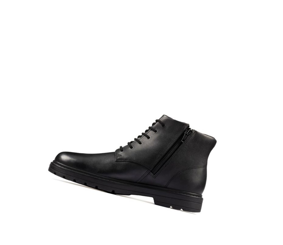 Buty Szkolne Clarks Loxham Walk Gore-tex Skórzane Dziewczynka Czarne | DVCGEW745