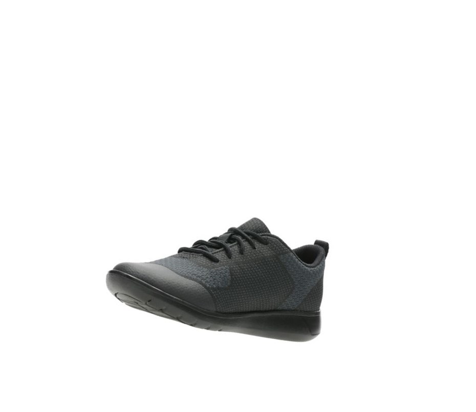 Buty Szkolne Clarks Scape Civic Chłopięce Czarne | WUXMBG796