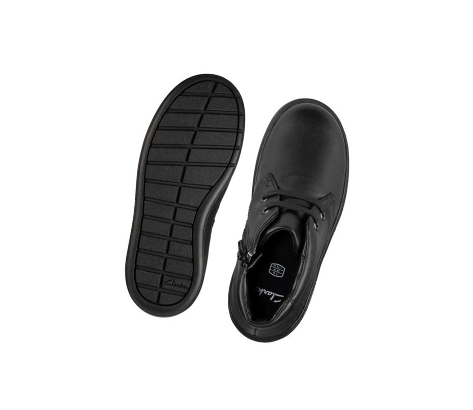 Buty Szkolne Clarks Streetwear Step Skórzane Dziewczynka Czarne | JSPTOR671