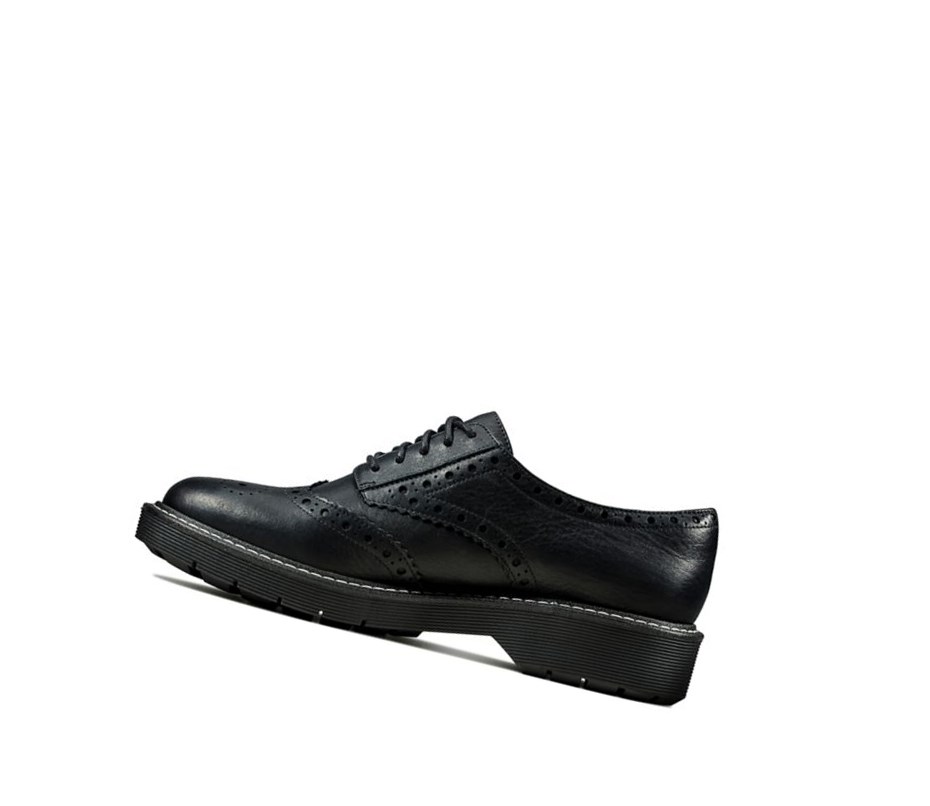 Buty Sznurowane Clarks Witcombe Echo Skórzane Damskie Czarne | HRSXGW843