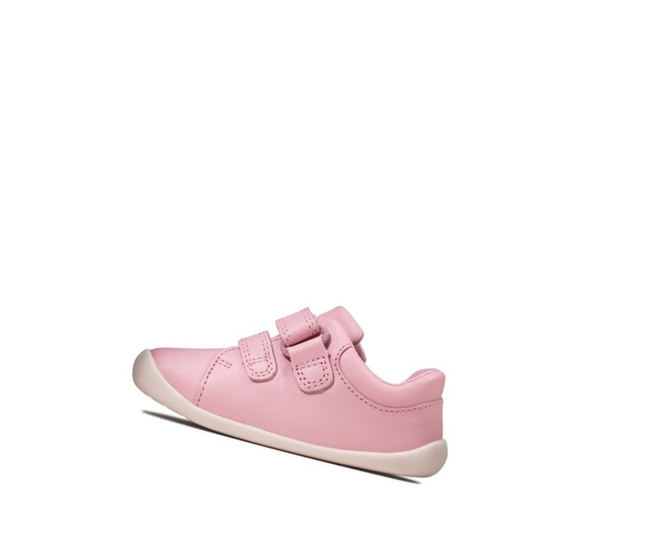 Buty do Chodzenia Clarks Roamer Craft Skórzane Chłopięce Różowe | UHJLQC503