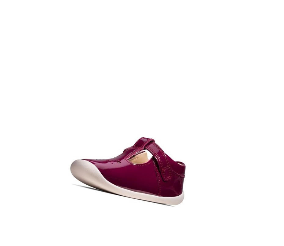 Buty do Chodzenia Clarks Roamer Star T-bar Dziewczynka Bordowe | JTKFNC942