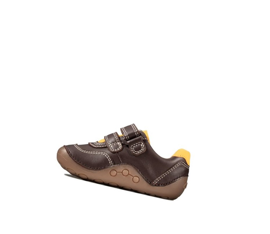 Buty do Chodzenia Clarks Tiny Dusk Skórzane Chłopięce Brązowe | QHWKLA145