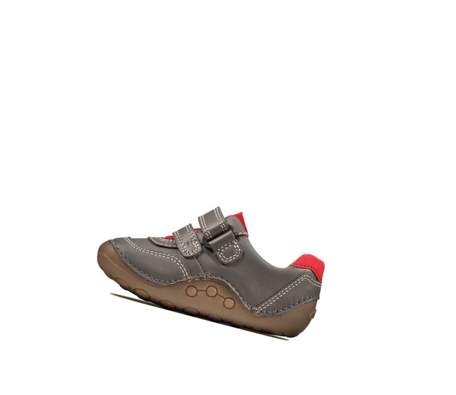 Buty do Chodzenia Clarks Tiny Dusk Skórzane Chłopięce Szare | QMFHPD215