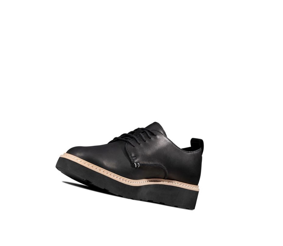 Buty do Chodzenia Clarks Trace Walk Skórzane Damskie Czarne | OHWCNS043