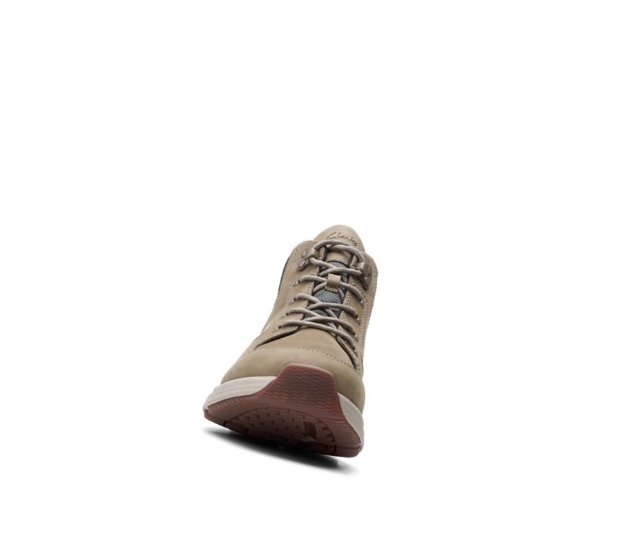 Buty do Chodzenia Clarks Wave2.0 Hi Tekstylne Męskie Oliwkowe | MYTFNL452