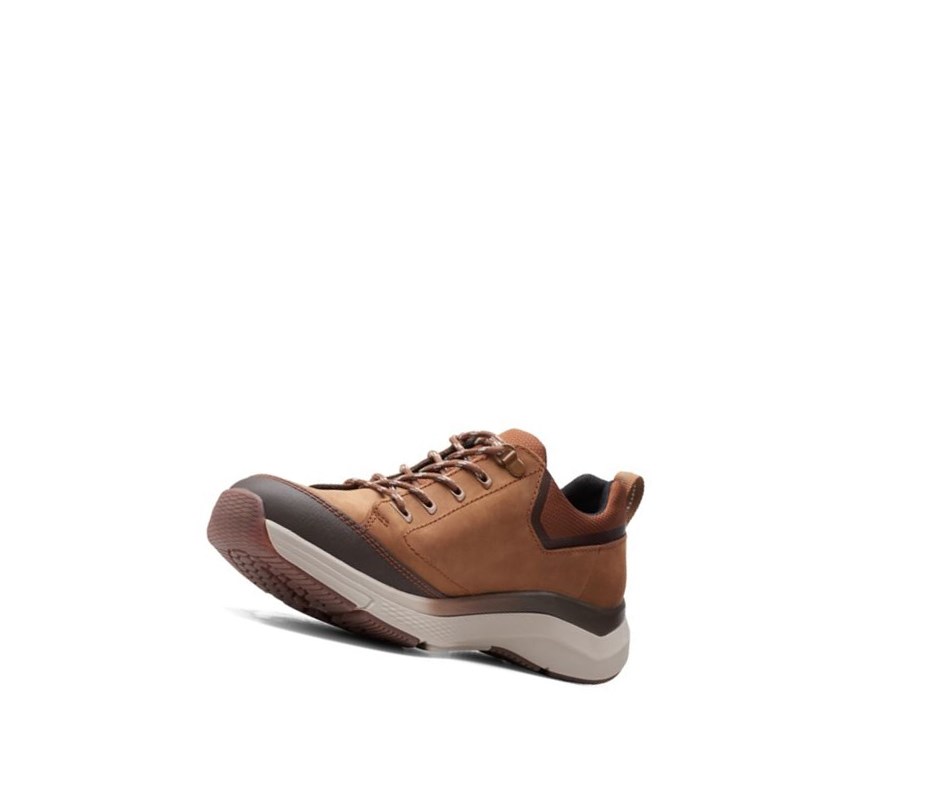 Buty do Chodzenia Clarks Wave 2.0 Vibe Nubuck Skórzane Szerokie Fit Męskie Brązowe | QTNICO298