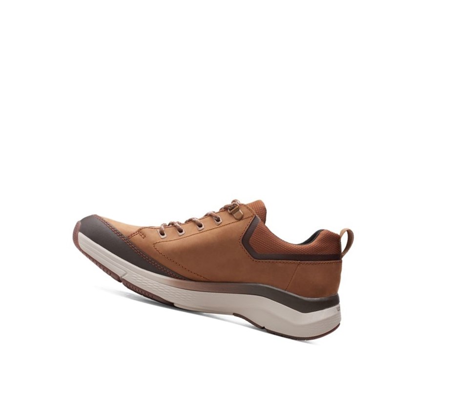 Buty do Chodzenia Clarks Wave 2.0 Vibe Nubuck Skórzane Szerokie Fit Męskie Brązowe | QTNICO298