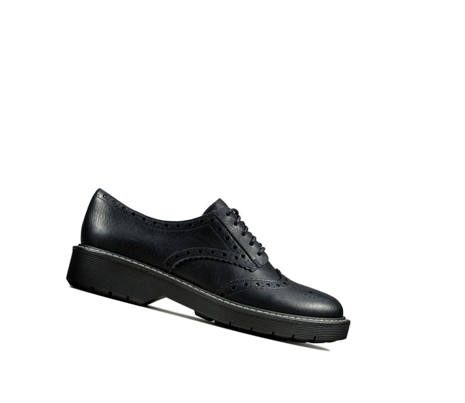 Buty do Chodzenia Clarks Witcombe Echo Skórzane Damskie Czarne | XULDZJ807