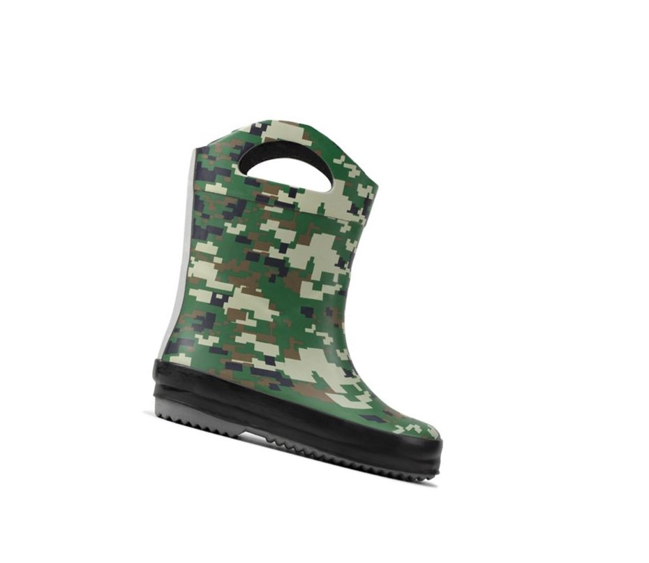 Kalosze Clarks Tarri Star Chłopięce Oliwkowe Camo | IQZOJD529