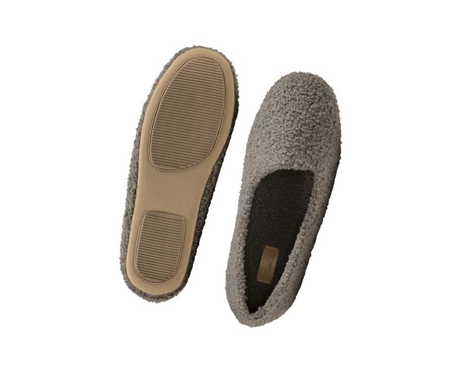 Kapcie Clarks Cozily Snug Damskie Szare | XPJVAB580