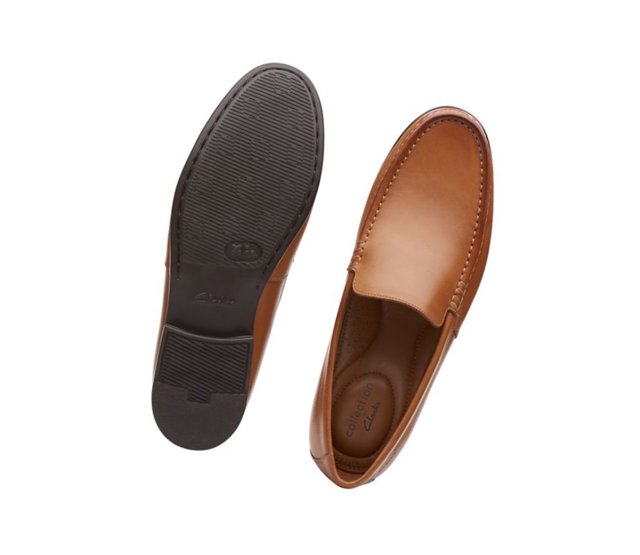 Loafersy Clarks Claude Plain Męskie Brązowe | YLXMZH741