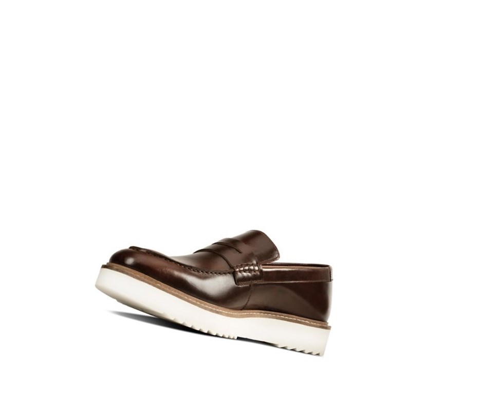 Loafersy Clarks Ernest Free Skórzane Męskie Ciemny Brązowe | FMHCAP741