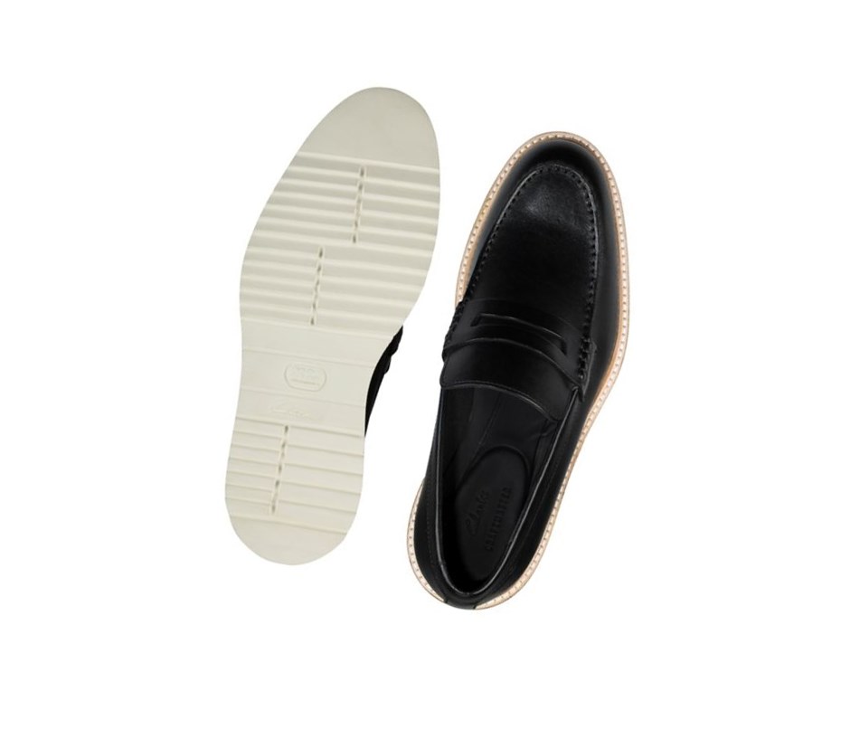 Loafersy Clarks Ernest Free Skórzane Męskie Czarne | VWQLKF623