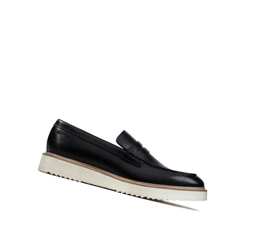 Loafersy Clarks Ernest Free Skórzane Męskie Czarne | VWQLKF623